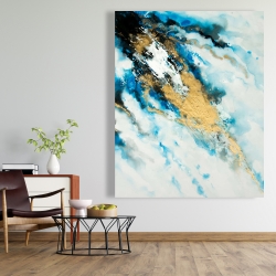 Toile 48 x 60 - Marbre bleu et doré