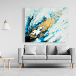 Toile 48 x 60 - Marbre bleu et doré