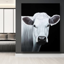 Toile 48 x 60 - Vache blanche