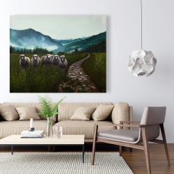 Toile 48 x 60 - Moutons à la campagne