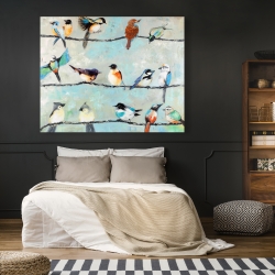 Canvas 48 x 60 - Small colorful birds