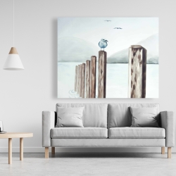 Toile 48 x 60 - Mouette à la marina