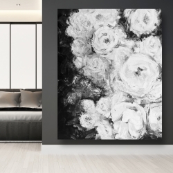 Canvas 48 x 60 - Monochrome rose garden