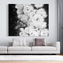 Canvas 48 x 60 - Monochrome rose garden