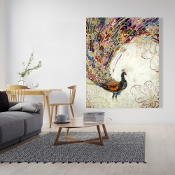 Canvas 48 x 60 - Peacock with gold feathers