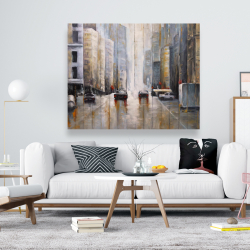 Canvas 48 x 60 - Cars in the morning rain