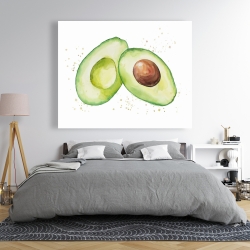 Toile 48 x 60 - Avocat ouvert à l'aquarelle