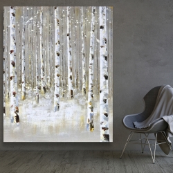 Toile 48 x 60 - Forêt de bouleaux en hiver
