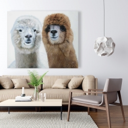 Toile 48 x 60 - Deux lamas