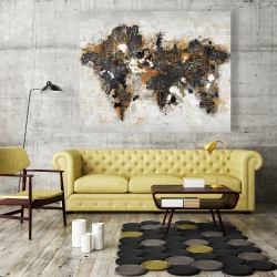 Canvas 48 x 60 - Abstract world map with typography