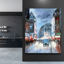 Canvas 48 x 60 - Abstract red and blue city