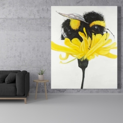 Canvas 48 x 60 - Bumblebee on a dandelion