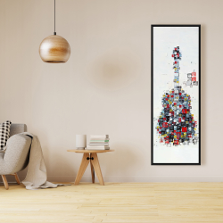 Framed 16 x 48 - Abstract geometric guitar