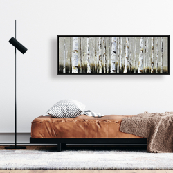 Framed 16 x 48 - Winter forest landscape