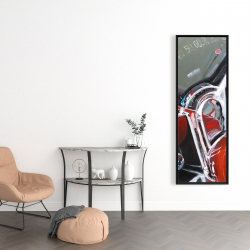 Framed 16 x 48 - Vintage red car dashboard