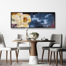 Framed 16 x 48 - Abstract art with numbers