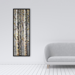 Framed 16 x 48 - Blossoming birches