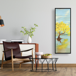 Encadré 16 x 48 - Paysage de printemps avec arbre dans un lac