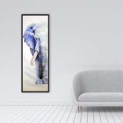 Framed 16 x 48 - Blue elephant