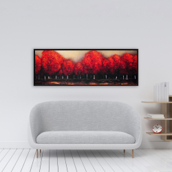 Framed 16 x 48 - Red dark trees