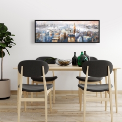 Framed 16 x 48 - Abstract new york city