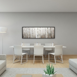 Encadré 16 x 48 - Bouleaux blanc sur fond gris