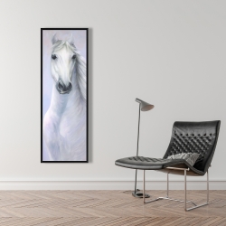 Encadré 16 x 48 - Cheval blanc puissant