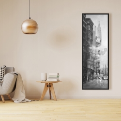 Encadré 16 x 48 - Matin dans les rues de new-york monochrome
