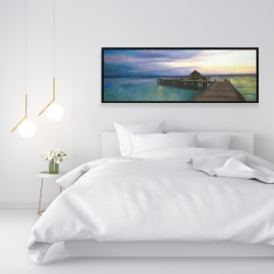Framed 16 x 48 - Boardwalk with sunset