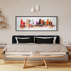 Encadré 16 x 48 - Ville abstraites aux couleurs vives