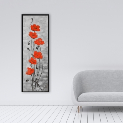 Encadré 16 x 48 - Grandes fleurs rouges
