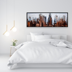 Framed 16 x 48 - Sullen day in the city