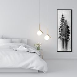 Framed 16 x 48 - Silhouette of black and grey trees