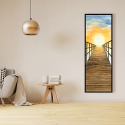 Encadré 16 x 48 - Couché de soleil dans la mer
