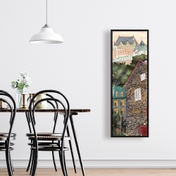 Framed 16 x 48 - Château frontenac in the petit champlain