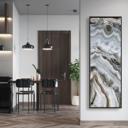Framed 16 x 48 - Abstract geode