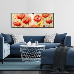 Encadré 16 x 48 - Jardin de fleurs rouge