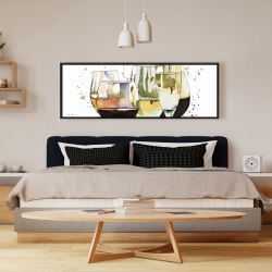 Framed 16 x 48 - Beautiful wine glasses