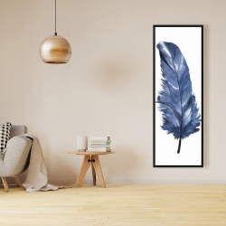 Framed 16 x 48 - Blue feather