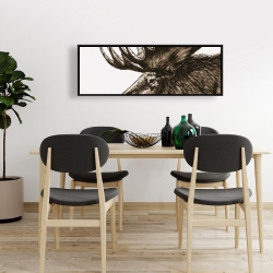 Framed 16 x 48 - Moose plume sepia