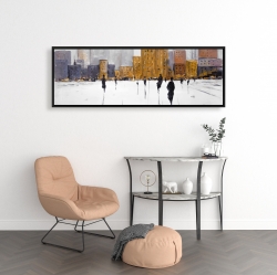 Framed 16 x 48 - City on the horizon