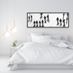 Framed 16 x 48 - Overhead view of people on the street