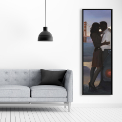 Framed 20 x 60 - A loving couple in san francisco