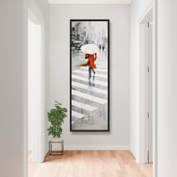 Encadré 20 x 60 - Jour pluvieux dans la ville