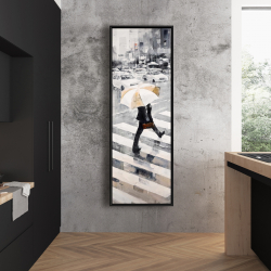 Framed 20 x 60 - Man walking with his umbrella