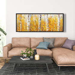 Framed 20 x 60 - Birches by sunny day