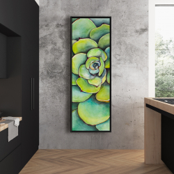 Framed 20 x 60 - Watercolor succulent plant