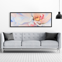 Framed 20 x 60 - Pastel colored flower