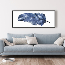 Framed 20 x 60 - Blue feather
