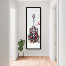 Framed 20 x 60 - Abstract geometric guitar